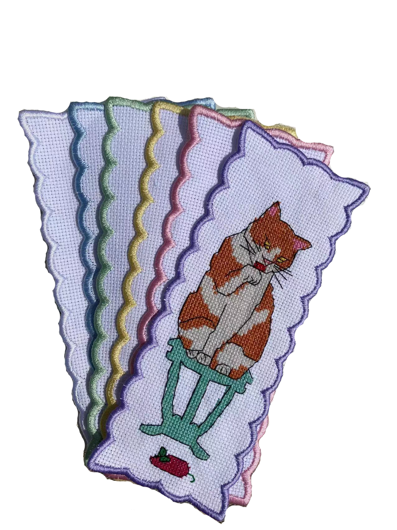 cat cross stitch bookmarks