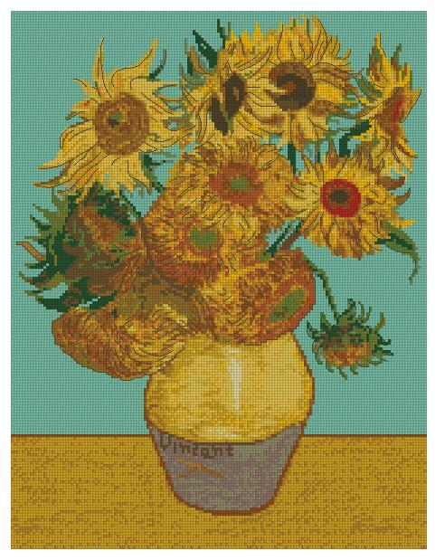 12 sunflowers counted cross stitch kits