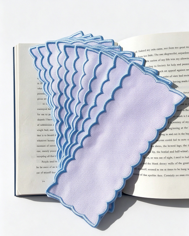 scalloped aida fabric bookmarks to DIY cross stitch bulk cotton cheapt bookmarks to gift cross stitch