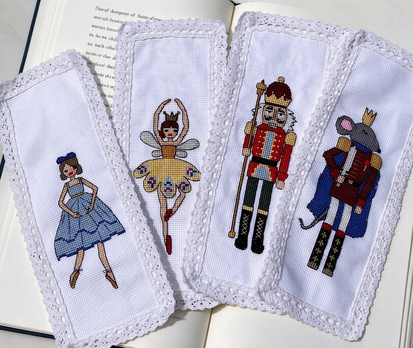 4pcs 18ct nutcrackers soldier themed cross stitch bookmarks kits