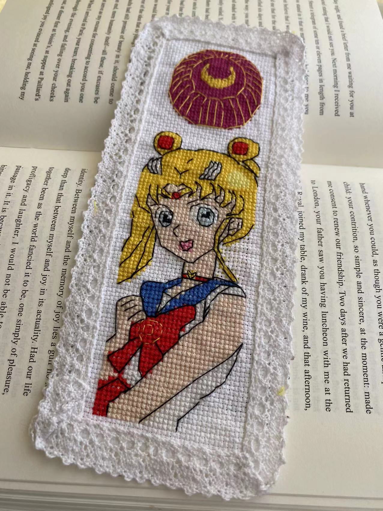 10pcs sailor moon cross stitch kit bookmark for beginners